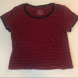Aero Striped Seriously Soft Baby Tee Size Medium red and black